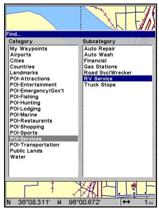 EAGLE SEACHARTER 642CDF IGPS - Rechercher des Lieux Cartographiés (Map Places) ou des Points d'Intérêts (POI) - 2