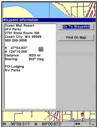 EAGLE SEACHARTER 642CDF IGPS - Option de Recherche en Fonction du Nom (gauche). Menu de Recherche en Fonction du Nom (droite). - 1