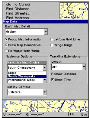 EAGLE SEACHARTER 642CDF IGPS - Pour afficher un graphique Navionics: - 2