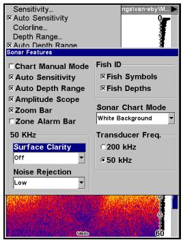 EAGLE SEACHARTER 642CDF IGPS - Pour régler le niveau de Clarté en Surface: - 1