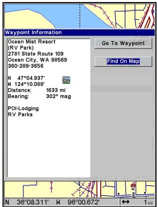 EAGLE SEACHARTER 642CDF IGPS - Option de Recherche en Fonction du Nom (gauche). Menu de Recherche en Fonction du Nom (droite). - 2