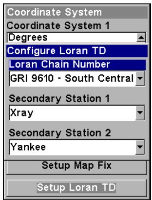 EAGLE SEACHARTER 642CDF IGPS - Pour configurer Loran TD: REMARQUE: - 1