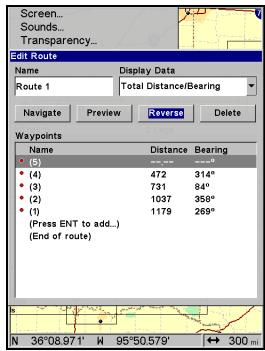 EAGLE SEACHARTER 642CDF IGPS - Naviguer le long d'un Itinétaire en Sens Inverse - 2