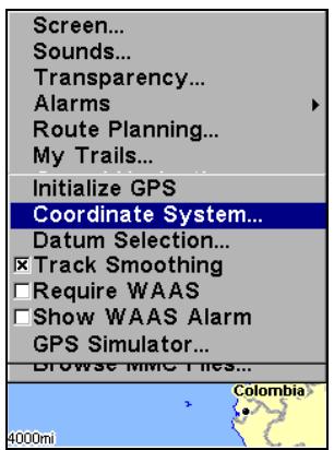 EAGLE SEACHARTER 642CDF IGPS - Sélection du Systeme de Coordonnées - 1