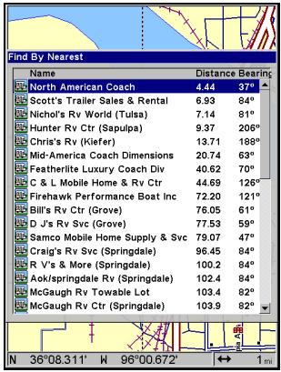 EAGLE SEACHARTER 642CDF IGPS - Rechercher des Lieux Cartographiés (Map Places) ou des Points d'Intérêts (POI) - 4
