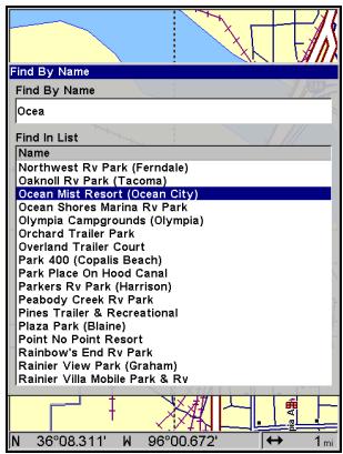 EAGLE SEACHARTER 642CDF IGPS - Rechercher des Lieux Cartographiés (Map Places) ou des Points d'Intérêts (POI) - 6