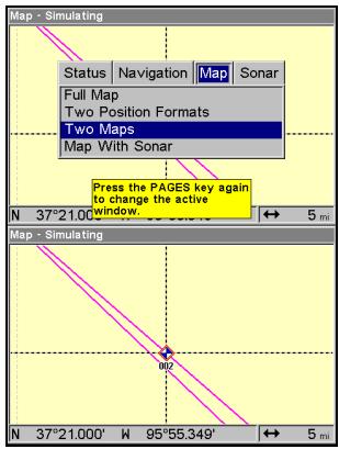EAGLE SEACHARTER 642CDF IGPS - Option d'affichage de la carte avec Deux Formats de Position. - 1