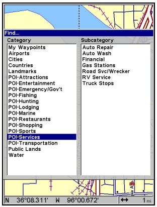 EAGLE SEACHARTER 642CDF IGPS - Rechercher des Lieux Cartographiés (Map Places) ou des Points d'Intérêts (POI) - 1