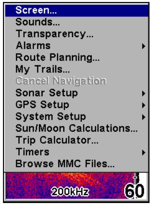EAGLE SEACHARTER 642CDF IGPS - Menu Principal - 1