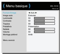 INFOCUS IN 116,  IN105,  IN116,  IN124,  IN126 - Ajuster l'image - 8