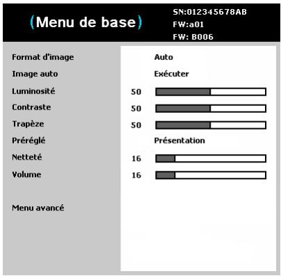 INFOCUS IN1110,  IN1112,  IN1144,  IN114ST - Utiliser les menus - 3