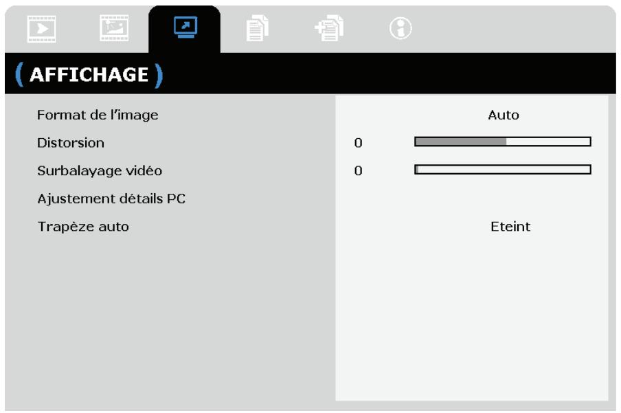 INFOCUS IN3118HD,  IN3124,  IN3126,  IN3924,  IN3926 - Menu AFFICHAGE - 1