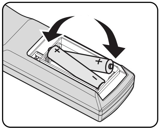 INFOCUS IN3118HD,  IN3124,  IN3126,  IN3924,  IN3926 - Insertion des piles dans la télécommande - 2