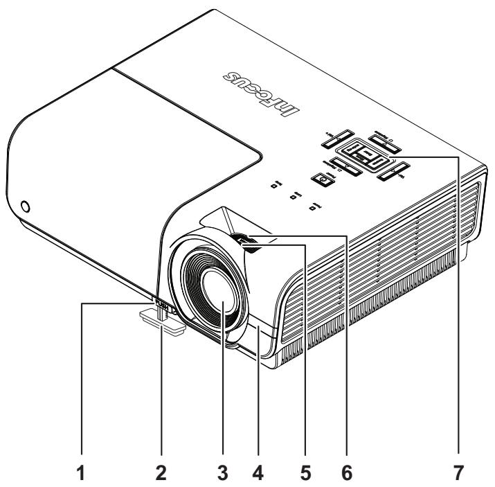 INFOCUS IN3118HD,  IN3124,  IN3126,  IN3924,  IN3926 - Vues des pieces du projecteur - 1