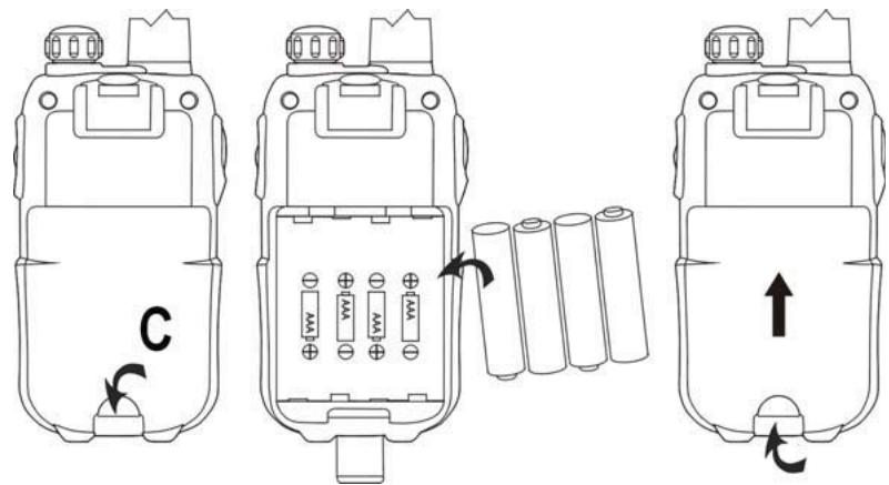 TOPCOM TWINTALKER 9500 - Instalación de las pilas - 1