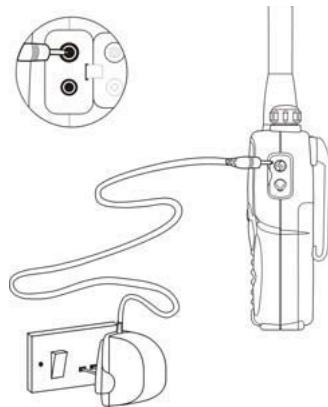 TOPCOM TWINTALKER 9500 - Connexion directe de l'adaptateur secteur au talkie-walkie - 1