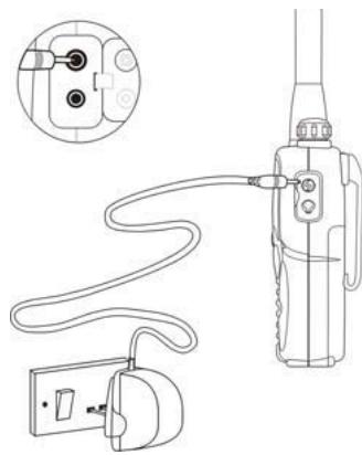 TOPCOM TWINTALKER 9500 - Connecting the power adapter directly to the PMR - 2