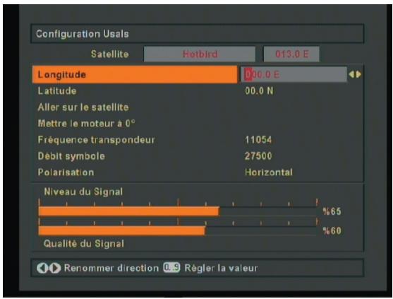 OPTEX FRANSAT ORS 9945-HD - MENU USALS (Dans le menu Antenne Installation) - 2