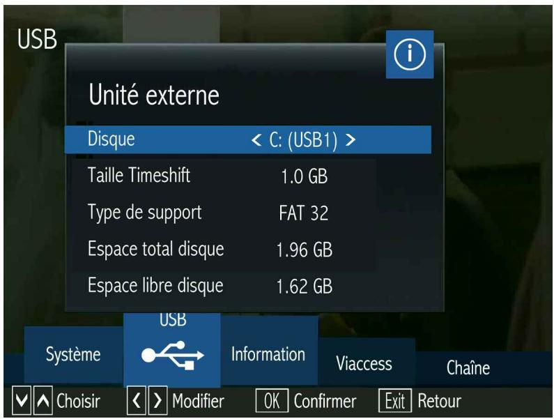 OPTEX ORS 9989-HD - LE SOUS MENU USB (unité externe) - 1