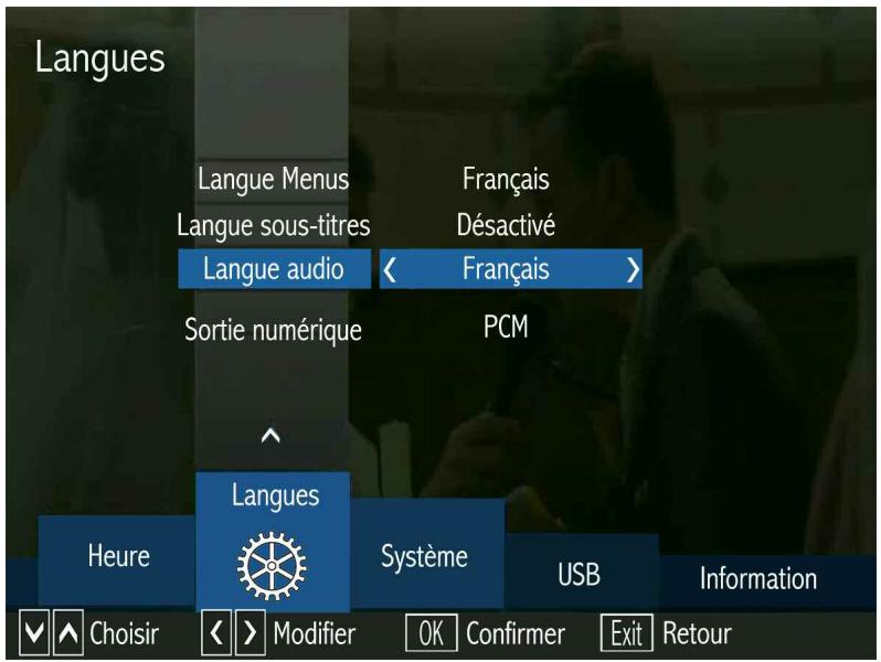 OPTEX ORS 9989-HD - LE SOUS MENU LANGUES - 1