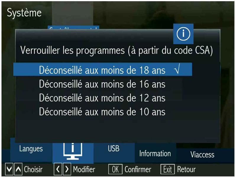 OPTEX ORS 9989-HD - LE SOUS-MENU SYSTEME (Contrôle parental) - 1