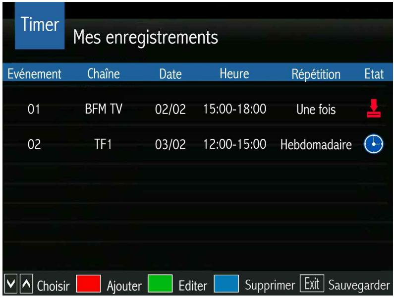 OPTEX ORS 9989-HD - LE SOUS MENU GUIDE (Enregistrer via le guide-EPG/Presser la touche OK pour ouvrir le timer) - 2