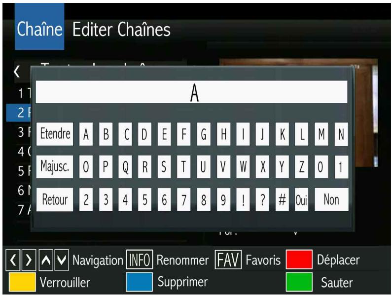 OPTEX ORS 9989-HD - LE SOUS MENU EDITER CHAINES (renommer) - 1