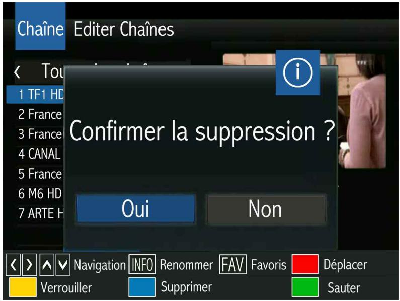 OPTEX ORS 9989-HD - LE SOUS MENU EDITER CHAINES (Supprimer une chaine) - 1