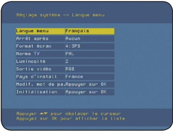 OPTEX ORT 8790 - a) Réglage système - 1