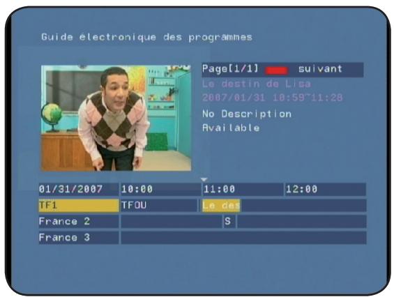 OPTEX ORT 8790 - c) EPG (Guide Electronique des Programmes) - 1