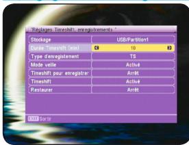 OPTEX ORT 8791 - V.4) Réglages timeshift, enregistrements - 1