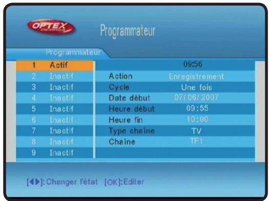 OPTEX ORT 8942-2T - C) enregistrement manuel avec programmateur - 1