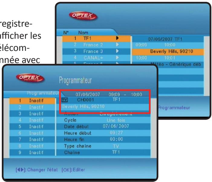 OPTEX ORT 8942-2T - B) Enregistrement via l'epg - 1