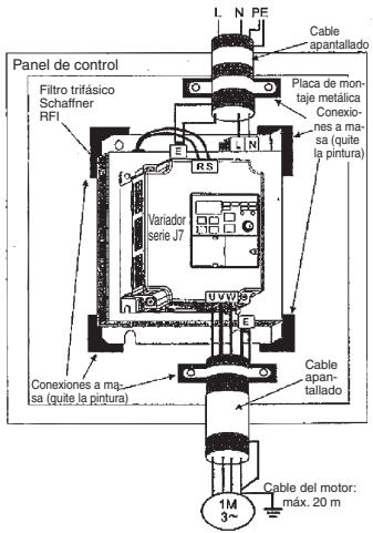 OMRON CIMR-J7AZ - Especificaiones del filtro de ruido - 3