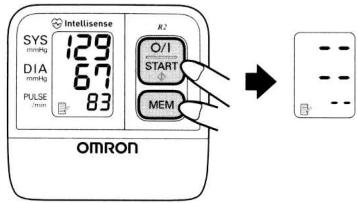 OMRON TENSIOMETRE R2 - Pour supprimer toutes les valeurs stockées en mémoire - 1