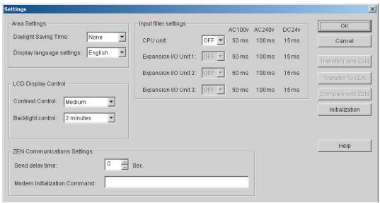 OMRON ZEN-SOFT01-V4 - 4-1-1 Paramètres - 2