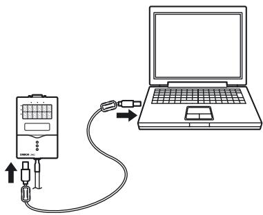 OMRON ZS-HL - Insérez l'autre extrémité du cable USB dans le connecteur USB du périphérique externe. - 1