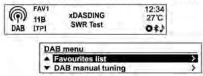 CHEVROLET TRAX - Utilisation du menu radio ou DAB - 2
