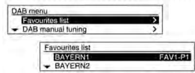 CHEVROLET TRAX - Menu AM/FM/DAB  Favorites list (liste des favorsis) - 2