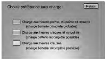 CHEVROLET VOLT 2013 - Sélection du tarif de charge de préférence - 1