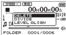 TASCAM DR-05 - Diviser le fichier sélectionné (divide) - 1