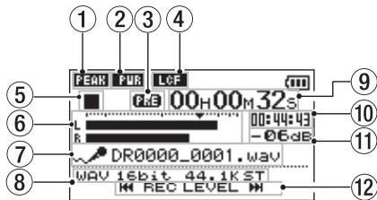 TASCAM DR-05 - Écran d'enregistrement - 1