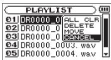TASCAM DR-05 - Modification de la playlist - 3