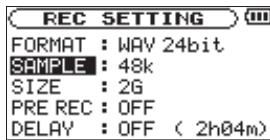 TASCAM DR-100 - Emploi des menus - 3