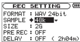 TASCAM DR-100 - Emploi des menus - 4