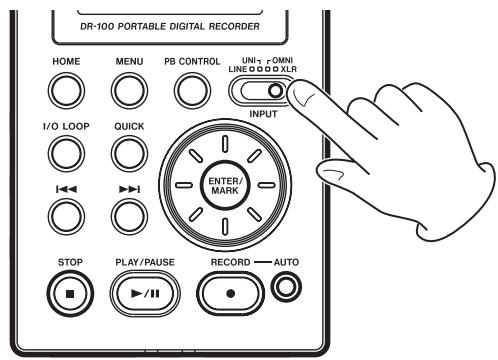 TASCAM DR-100 - Sélectionner l'entrée - 1