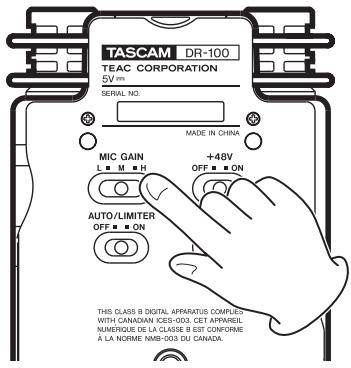 TASCAM DR-100 - Régler le niveau d'entrée - 2