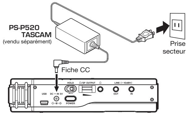 TASCAM DR-100 - Types de batterie pouvant être utilisés - 2