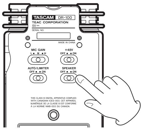 TASCAM DR-100 - Emploi du haut-parleur intégré - 1