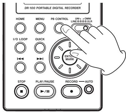 TASCAM DR-100 - Régler la vitesse de lecture (PB CONTROL) - 1
